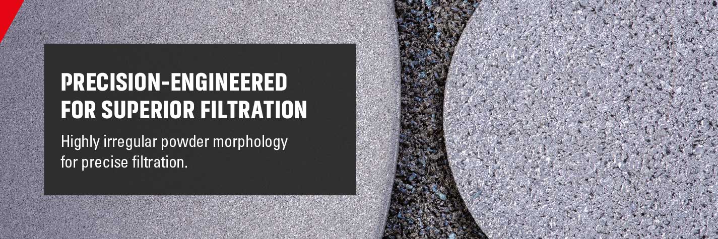 High quality stainless steel powders specially atomized to give the highly irregular shape required for precise filtration 