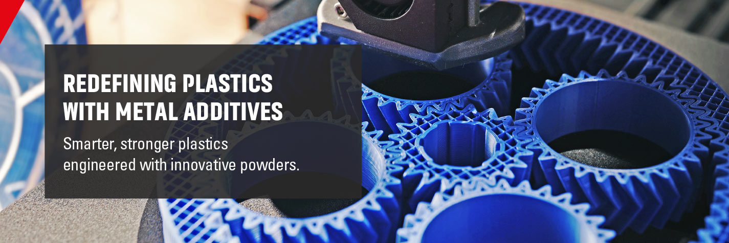 Stainless steel powders specifically engineered for use as plastic additives and fillers